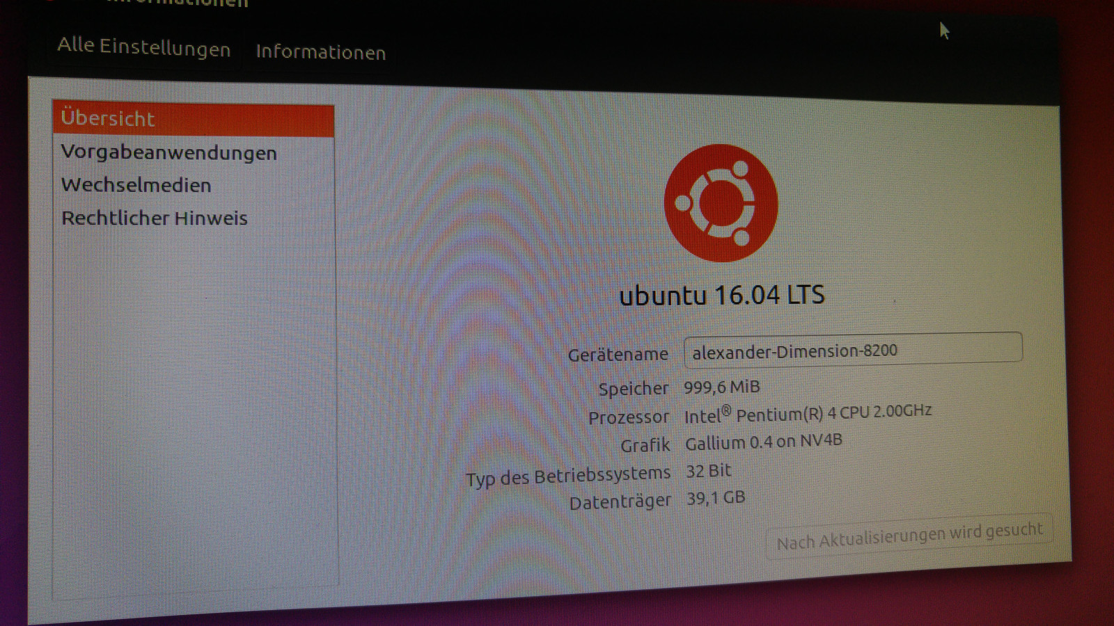 Frisches Ubuntu 16.04 LTS i386